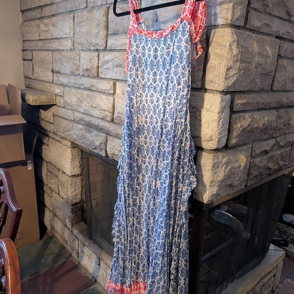 Vineyard Vines Henrietta Blue and Pink Patterned Dress, 8 - Picture 8 of 8